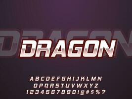 rouge dragon cool moderne esport logo texte effet vecteur