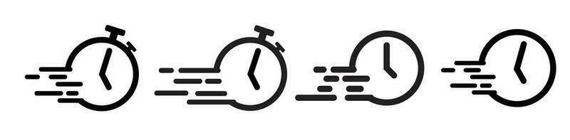 riche heure rapide temps Express icône tiwh l'horloge et chronomètre vecteur