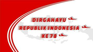 indépendance journée de Indonésie 78ème rouge blanc avec combattant jets Contexte vecteur illustration