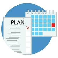 plan calendrier icône vecteur. tâche journée et vérifier Planification et organisation illustration vecteur