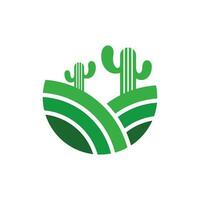 cactus ferme logo conception vecteur, la nature ferme logo modèle vecteur