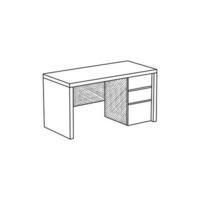 tiroir table icône ligne minimaliste intérieur conception, illustration vecteur conception modèle, adapté pour votre entreprise