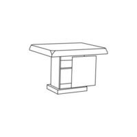à manger table icône meubles ligne art vecteur, minimaliste illustration conception vecteur