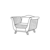 canapé chaise logo conception, doux meubles étiquette avec fauteuil vecteur illustration conception modèle