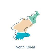 vecteur carte de Nord Corée moderne contour, haute détaillé vecteur carte Nord Corée illustration vecteur conception modèle, adapté pour votre entreprise
