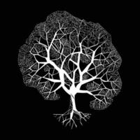 arbre sombre branches blanc accident vasculaire cérébral minimaliste polygonal style arbre très détaillé vecteur ouvrages d'art