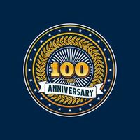 anniversaire badge et 100 ans anniversaire joint vecteur