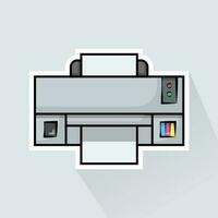 illustration vecteur de blanc imprimante dans plat conception