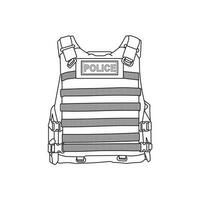 main tiré des gamins dessin vecteur illustration police blindé gilet plat dessin animé isolé