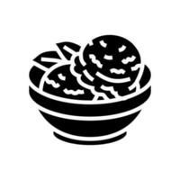 framboise sorbet nourriture casse-croûte glyphe icône vecteur illustration