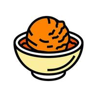 mandarine sorbet nourriture casse-croûte Couleur icône vecteur illustration