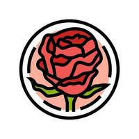 Rose cosmétique plante Couleur icône vecteur illustration