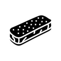 la glace crème sandwich nourriture casse-croûte glyphe icône vecteur illustration
