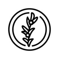 Romarin cosmétique plante ligne icône vecteur illustration