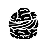 vanille crème bouffée nourriture casse-croûte glyphe icône vecteur illustration