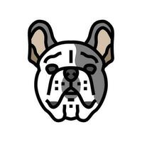 français bouledogue chien chiot animal de compagnie Couleur icône vecteur illustration