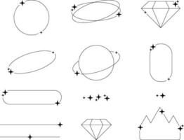 minimaliste linéaire cadres et éléments avec étoiles, vecteur. vecteur