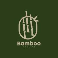 bambou logo, Panda nourriture vert plante vecteur, Facile minimaliste conception, illustration élément modèle vecteur