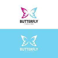 logo papillon, design animalier avec de belles ailes, animaux décoratifs, marques de produits vecteur