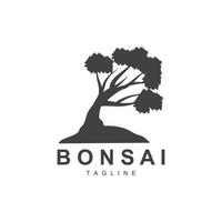 bonsaï arbre logo. Facile minimaliste silhouette conception, plante vecteur, icône illustration élément vecteur