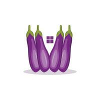 aubergine logo, cuisine Ingrédients vecteur, agriculteur jardin agriculteur, illustration modèle vecteur