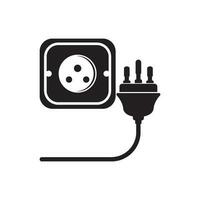 électrique prise de courant icône logo illustration conception modèle. vecteur
