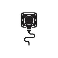 électrique prise de courant icône logo illustration conception modèle. vecteur