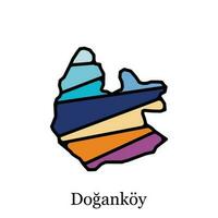 dogankoy carte le Etat administratif subdivision de Turquie, Créatif conception modèle vecteur