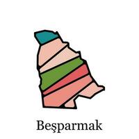 besparmak ville de dinde géométrique carte coloré Créatif logo, élément graphique illustration conception modèle, logo pour votre entreprise vecteur