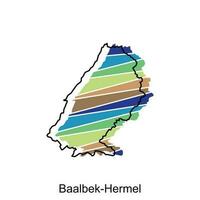Baalbek hermel carte conception modèle, vecteur carte de Liban avec nommé gouvernorats et Voyage Icônes