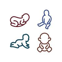 ensemble de mignonne bébé ligne logo conception, mignonne logo conception modèle vecteur