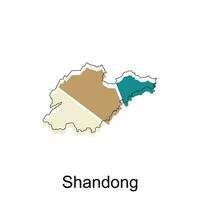 carte de shandong haute qualité est une Province de Chine carte, noir et blanc détaillé contour Régions de le pays. vecteur illustration modèle