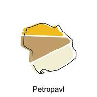 pétropavl ville république de kazakhstan carte vecteur illustration, vecteur modèle avec contour graphique esquisser style isolé sur blanc Contexte