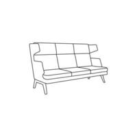 style ligne canapé canapé chaise icône signe. vecteur logo conception modèle