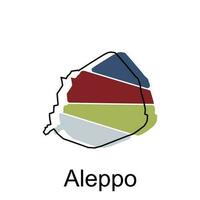 aleppo carte vecteur, carte de Syrie très détaillé frontière carte, illustration conception modèle vecteur