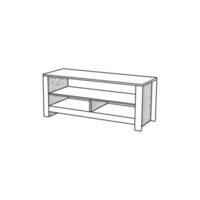 meubles de la télé table ligne art vecteur, minimaliste illustration conception modèle vecteur