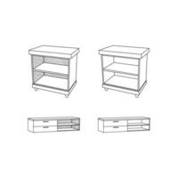 ensemble de cabinet intérieur conception, minimaliste meubles logo collection inspiration conception modèle vecteur