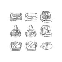 ensemble de sac pour femme élégant icône collection, vecteur conception et illustration modèle, logo pour votre entreprise