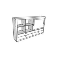 poitrine tiroir ligne icône concept illustration modèle, logo pour votre entreprise vecteur