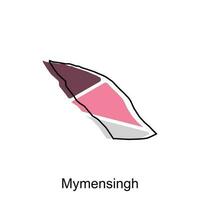 carte de mymensingh coloré géométrique illustration conception, haute détaillé vecteur carte de bangladesh