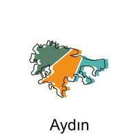 aydin monde carte vecteur conception modèle, graphique style isolé sur blanc arrière-plan, adapté pour votre entreprise