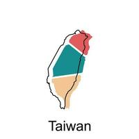 haute détaillé vecteur carte de Taïwan moderne contour, logo vecteur conception. abstrait, dessins concept, logo, logotype élément pour modèle.