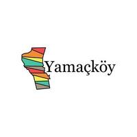 yamakoy carte. Etat et district carte de yamakoy Turquie. détaillé carte de ville administratif zone. royalties gratuit vecteur illustration. paysage urbain