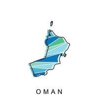 Oman carte illustration, contour carte de vecteur conception modèle. modifiable accident vasculaire cérébral