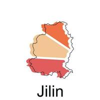 jilin ville carte république de Chine, shanxi province, carte vecteur illustration conception modèle, sur blanc Contexte