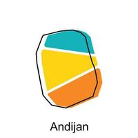 carte de andijan vecteur illustration sur blanc arrière-plan, illustration vecteur conception modèle, adapté pour votre entreprise
