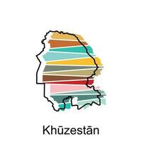 vecteur graphique de khuzestan carte, J'ai couru pays vecteur conception modèle isolé sur blanc Contexte