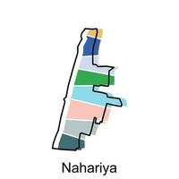 Nahariya carte territoire icône. Israël carte vecteur icône pour la toile conception isolé sur blanc Contexte