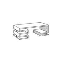 table ligne art style meubles logo ou icône vecteur illustration, intérieur conception modèle