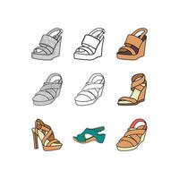 des chaussures icône ensemble conception modèle, élément graphique illustration conception logo, logo pour votre entreprise et etc. vecteur